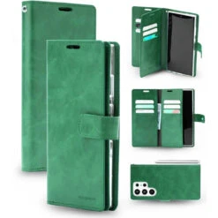 Mint Green Mercury Mansoor Diary Wallet Case Cover For Galaxy S23 Ultra