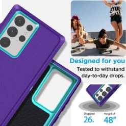 Purple Galaxy S23 Ultra Tough Military Grade Drop Proof Defender Case -Cheap NewCase Store galaxy s23 ultra military grade defender case purple 3 48217.1687413578