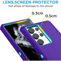 Purple Galaxy S23 Ultra Tough Military Grade Drop Proof Defender Case -Cheap NewCase Store galaxy s23 ultra military grade defender case purple 6 53570.1687413578
