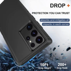 Black Galaxy S23 Ultra Military Full Body Shock Proof Defender Case -Cheap NewCase Store galaxy s23 ultra military grade defender holster case black 5 66681.1684989029