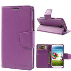 Purple Galaxy S4 Genuine Mercury Sonata Diary Wallet Case