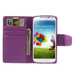 Purple Galaxy S4 Genuine Mercury Sonata Diary Wallet Case -Cheap NewCase Store galaxy s4 sonata purple 5 87113.1574468702