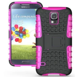 Hot Pink Heavy Duty Hybrid Kickstand Case For Samsung Galaxy S5
