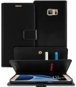 Black Genuine Mercury Mansoor Diary Quality Wallet Case For Galaxy S5
