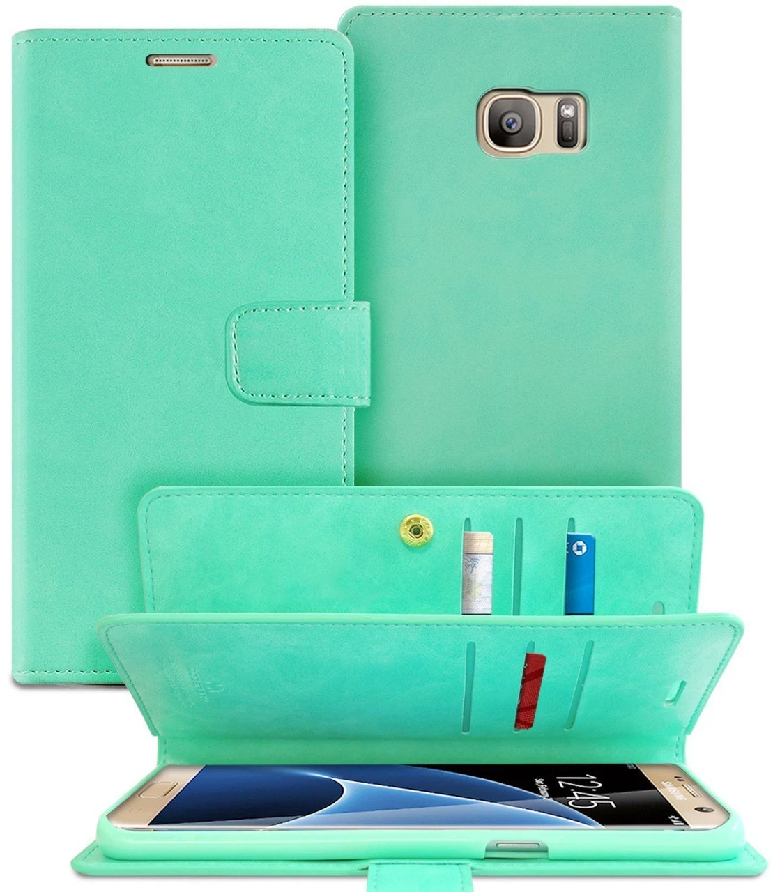 Mint Green Galaxy S5 Genuine Mercury Mansoor Diary Wallet Case 1 Mint Green Galaxy S5 Genuine Mercury Mansoor Diary Wallet Case