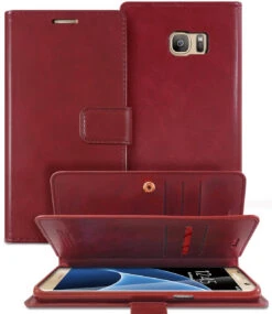 Premium Galaxy S5 Genuine Mercury Mansoor Diary Wallet Case - Wine