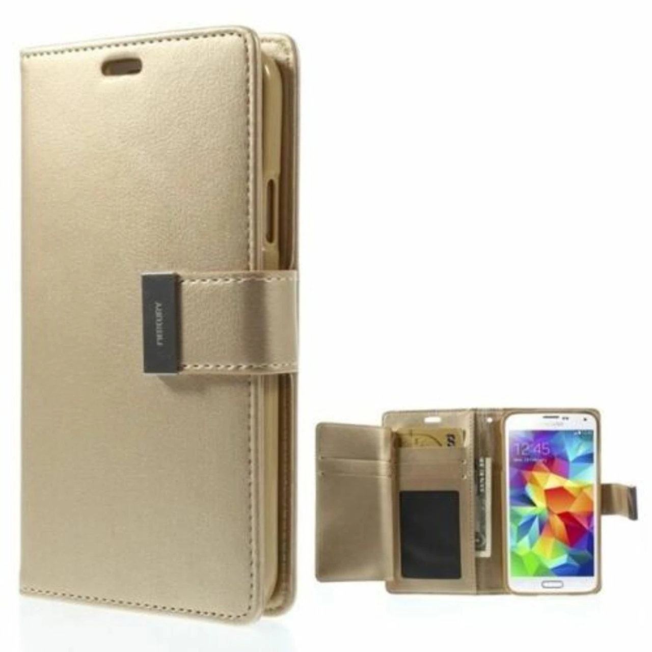 Gold Genuine Mercury Rich Diary Stylish Wallet Case For Galaxy S5 1 Gold Genuine Mercury Rich Diary Stylish Wallet Case For Galaxy S5