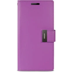 Stylish Galaxy S5 Genuine Mercury Rich Diary Wallet Case - Purple