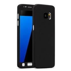 Black Galaxy S6 Full Body Protection Case + Glass Screen Protector
