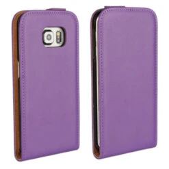 Purple Samsung Galaxy S6 Luxury Leather Vertical Flip Case