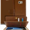 Brown Genuine Mercury Mansoor Diary Wallet Case Cover For Galaxy S6