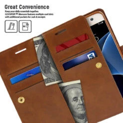 Brown Genuine Mercury Mansoor Diary Wallet Case Cover For Galaxy S6 -Cheap NewCase Store galaxy s6 mercury mansoor wallet brown 5 55004.1641682337