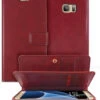Wine Galaxy S6 Genuine Mercury Mansoor Diary Fashionable Wallet Case