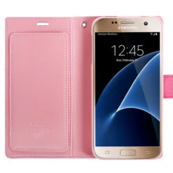Hot Pink Genuine Mercury Rich Diary Stylish Wallet Case For Galaxy S6 -Cheap NewCase Store galaxy s6 rich diary hot pink 5 49571.1687233125
