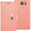 Rose Gold Genuine Mercury Rich Diary Stylish Wallet Case For Galaxy S6