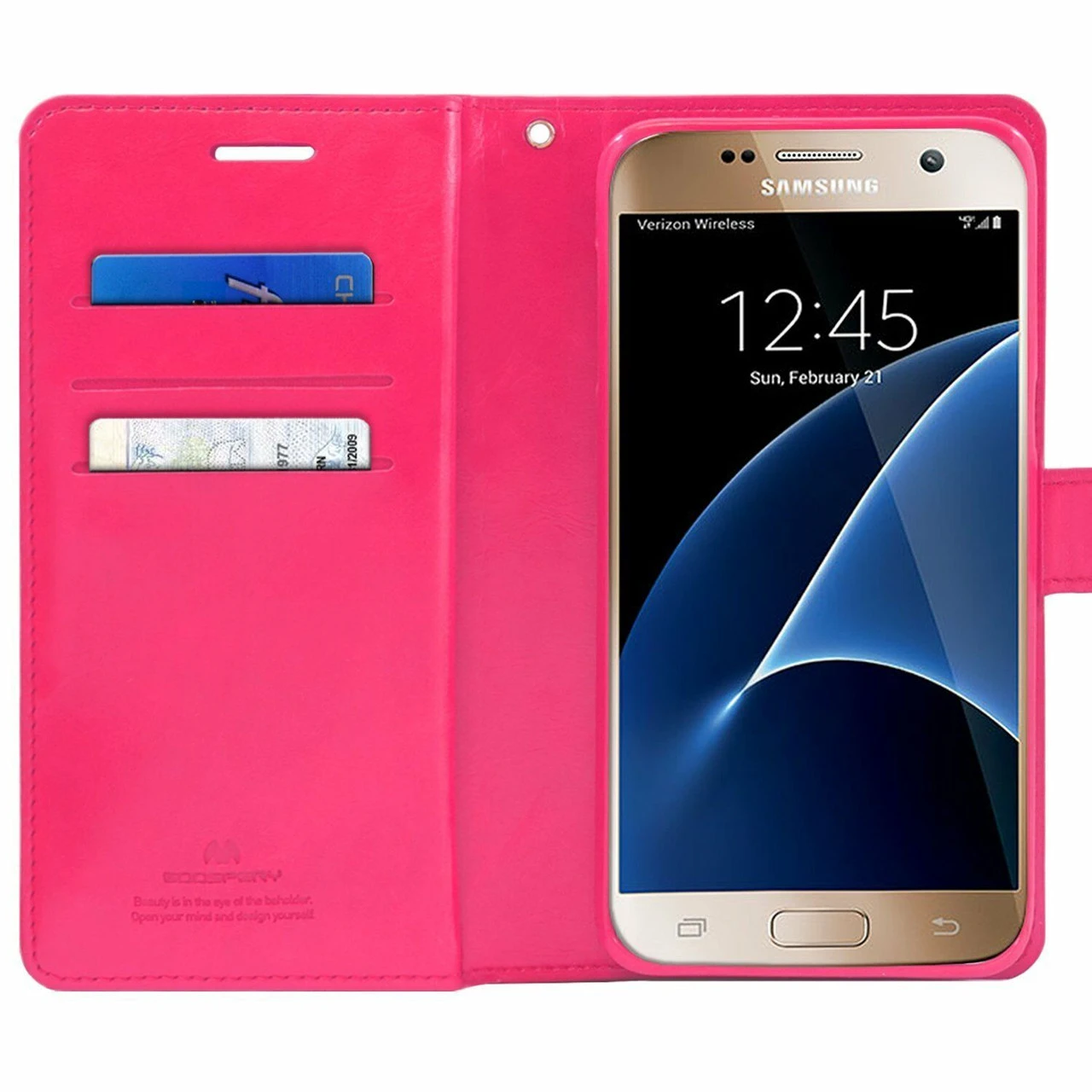 Hot Pink Mercury Mansoor 9 Card Slot Wallet Case For Galaxy S7 5 Hot Pink Mercury Mansoor 9 Card Slot Wallet Case For Galaxy S7 - Image 5