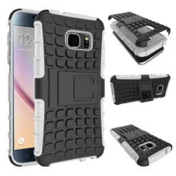 White Heavy Duty TPU Armor Kickstand Case Cover For Samsung Galaxy S7