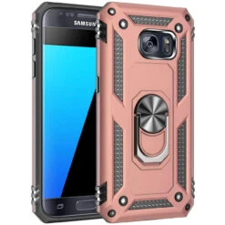 Rose Gold Galaxy S7 Shock Proof 360 Degree Rotating Metal Ring Case -Cheap NewCase Store galaxy s7 metal ring kickstand case rose gold 2 93853.1649400790