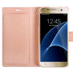 Rose Gold Genuine Mercury Rich Diary Stylish Wallet Case For Galaxy S7 -Cheap NewCase Store galaxy s7 rich diary rosegold 5 61166.1675300429
