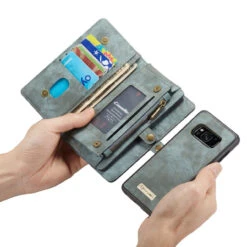 Blue 2 In 1 Multi-Functional Wallet Shock Proof Case For Galaxy S8 -Cheap NewCase Store galaxy s8 caseme multifunctional wallet blue 6 81582.1670649229
