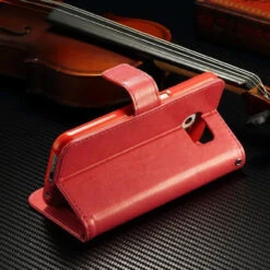 Red Premium Textured Wallet Stand Case For Samsung Galaxy Note 8 -Cheap NewCase Store galaxy s8 crazy horse tpu wallet red 3 68231.1646717310