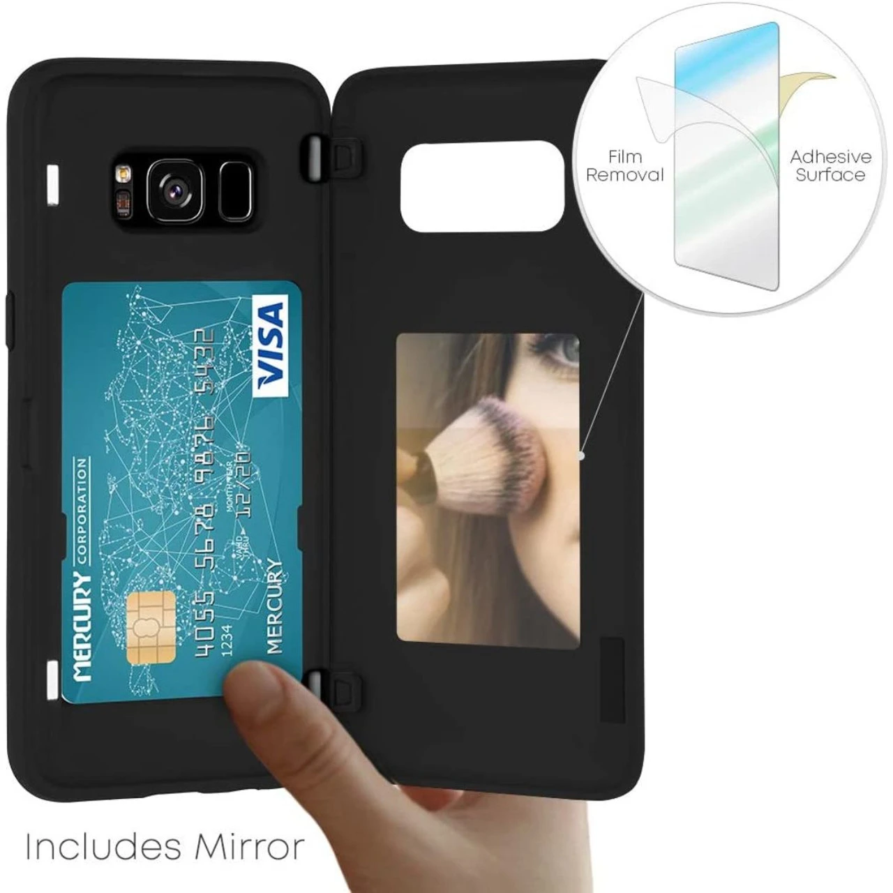 Black Galaxy S8 Mercury Slim Magnetic Door Credit Card Case 5 Black Galaxy S8 Mercury Slim Magnetic Door Credit Card Case - Image 5