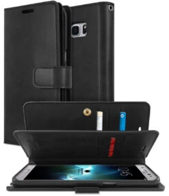 Black Genuine Mercury Mansoor Diary Premium Wallet Case For Galaxy S8
