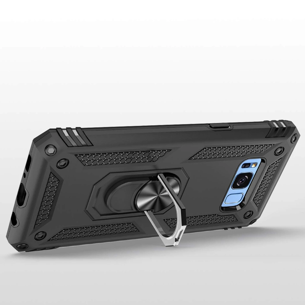 Black Galaxy S8 Plus Slim 360 Degree Ring Stand Metal Circle Case 2 Black Galaxy S8 Plus Slim 360 Degree Ring Stand Metal Circle Case - Image 2