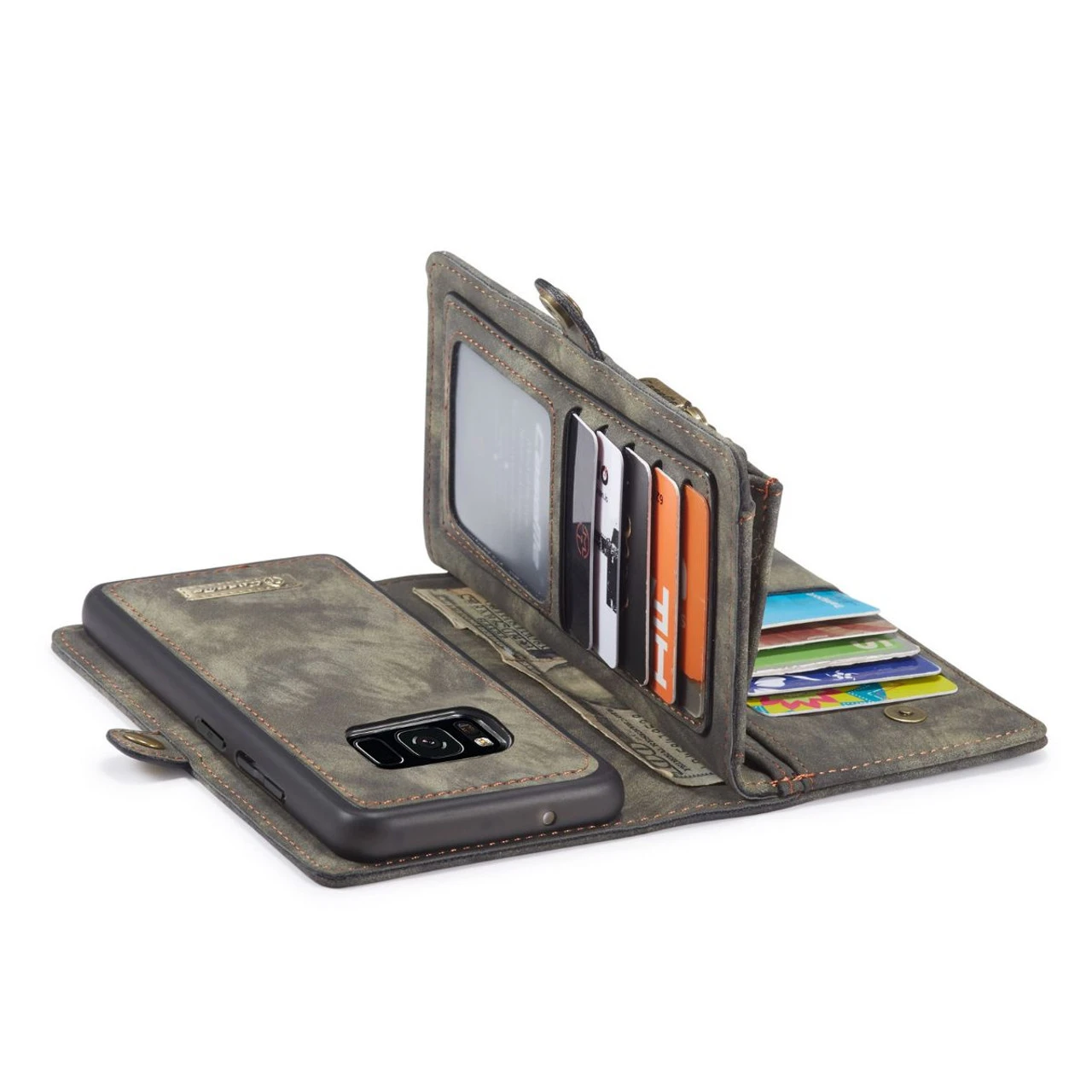 Black Galaxy S8 Plus Multi-Functional 2 In 1 Zipper Purse Wallet Case 2 Black Galaxy S8 Plus Multi-Functional 2 In 1 Zipper Purse Wallet Case - Image 2