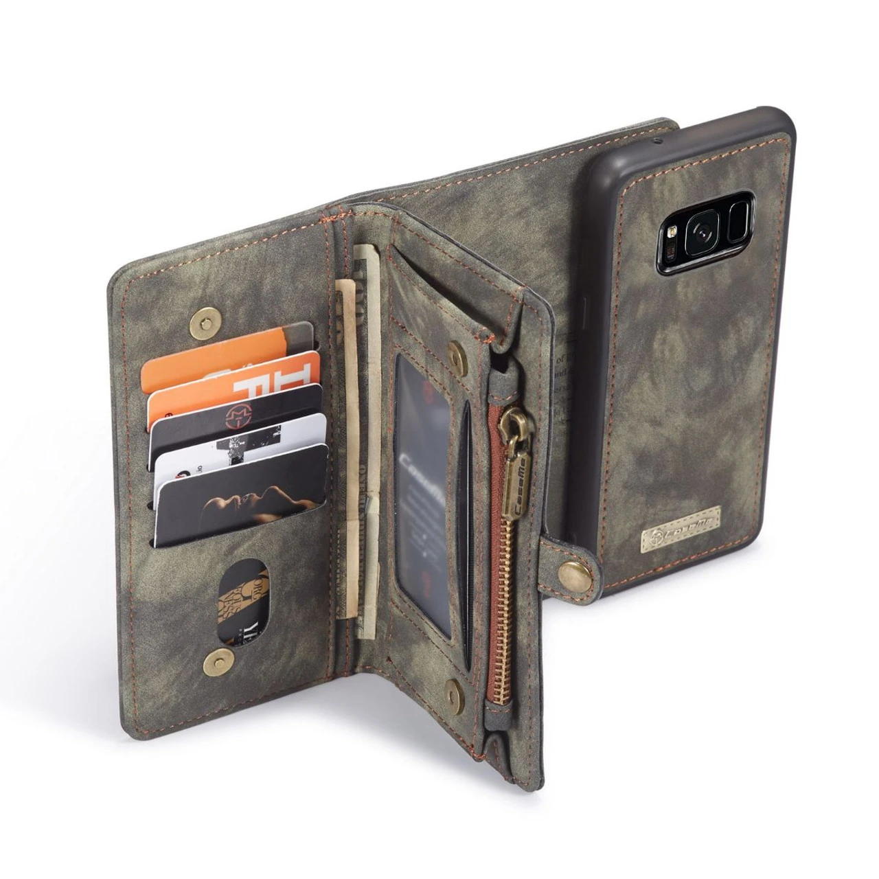 Black Galaxy S8 Plus Multi-Functional 2 In 1 Zipper Purse Wallet Case 6 Black Galaxy S8 Plus Multi-Functional 2 In 1 Zipper Purse Wallet Case - Image 6