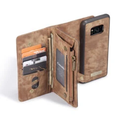 Brown Galaxy S8 Plus 2 In 1 Multi-Functional Wallet Shock Proof Case -Cheap NewCase Store galaxy s8 plus caseme multifunctional wallet brown 3 47273.1669093370