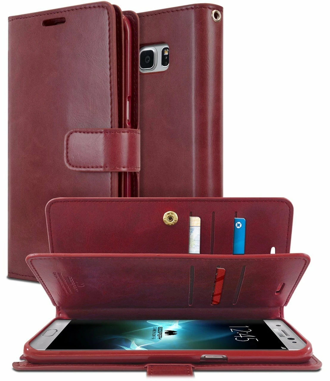 Stylish Galaxy S8+ Plus Genuine Mercury Mansoor Diary Wallet Case - Wine 1 Stylish Galaxy S8+ Plus Genuine Mercury Mansoor Diary Wallet Case - Wine