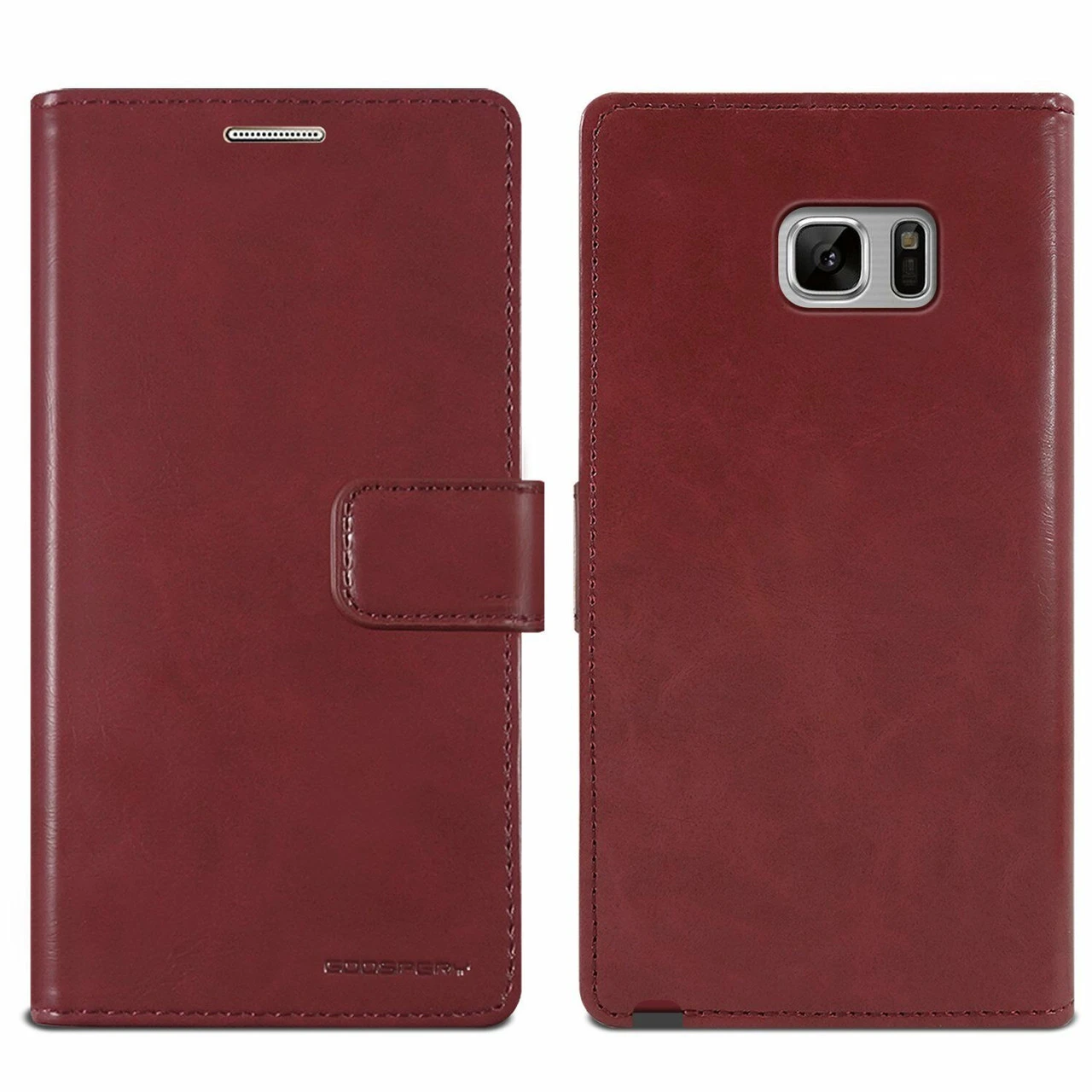 Stylish Galaxy S8+ Plus Genuine Mercury Mansoor Diary Wallet Case - Wine 2 Stylish Galaxy S8+ Plus Genuine Mercury Mansoor Diary Wallet Case - Wine - Image 2