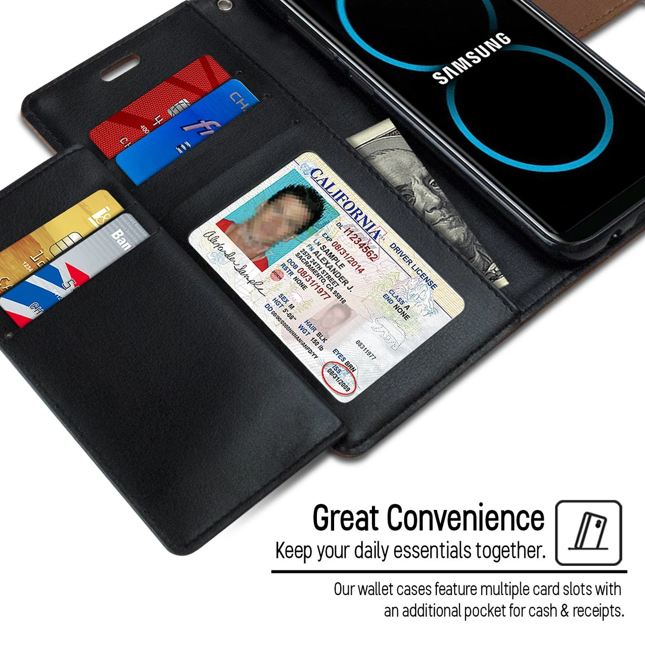 Premium Galaxy S8 Plus Genuine Mercury Rich Diary Wallet Case - Brown 4 Premium Galaxy S8 Plus Genuine Mercury Rich Diary Wallet Case - Brown - Image 4