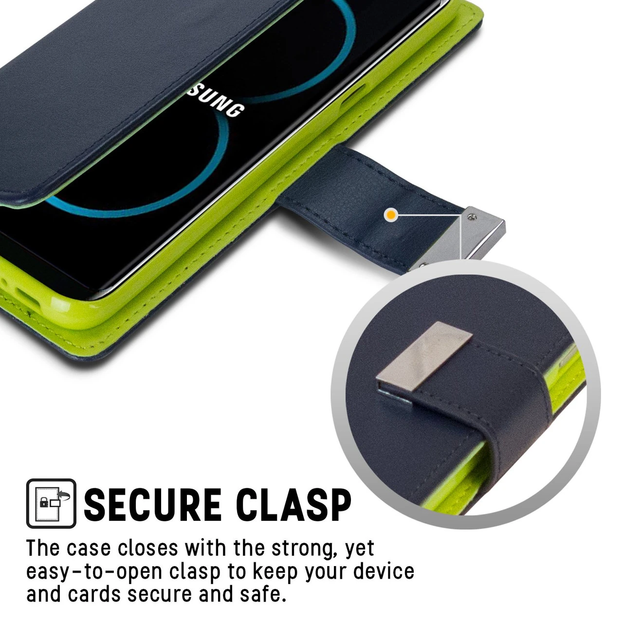 Luxury Galaxy S8 Plus Genuine Mercury Rich Diary Wallet Case - Navy 3 Luxury Galaxy S8 Plus Genuine Mercury Rich Diary Wallet Case - Navy - Image 3