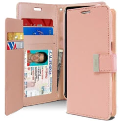 Premium Rose Gold Galaxy S8 Genuine Mercury Rich Diary Wallet Case