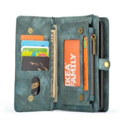 Blue Multi-functional 2 In 1 Purse Wallet Magnetic Case For Galaxy S9