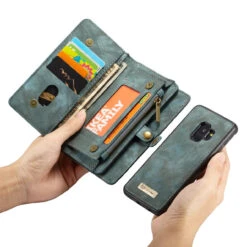 Blue Multi-functional 2 In 1 Purse Wallet Magnetic Case For Galaxy S9 -Cheap NewCase Store galaxy s9 caseme multifunctional wallet blue 3 27470.1681795134