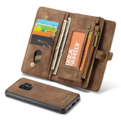 Brown Galaxy S9 Multi-Functional 2 In 1 Zipper Purse Wallet Case -Cheap NewCase Store galaxy s9 caseme multifunctional wallet brown 4 64121.1642223035