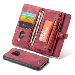 Red Galaxy S9 Multi-Functional Wallet Detachable Magnetic Case -Cheap NewCase Store galaxy s9 caseme multifunctional wallet red 4 60608.1660621394
