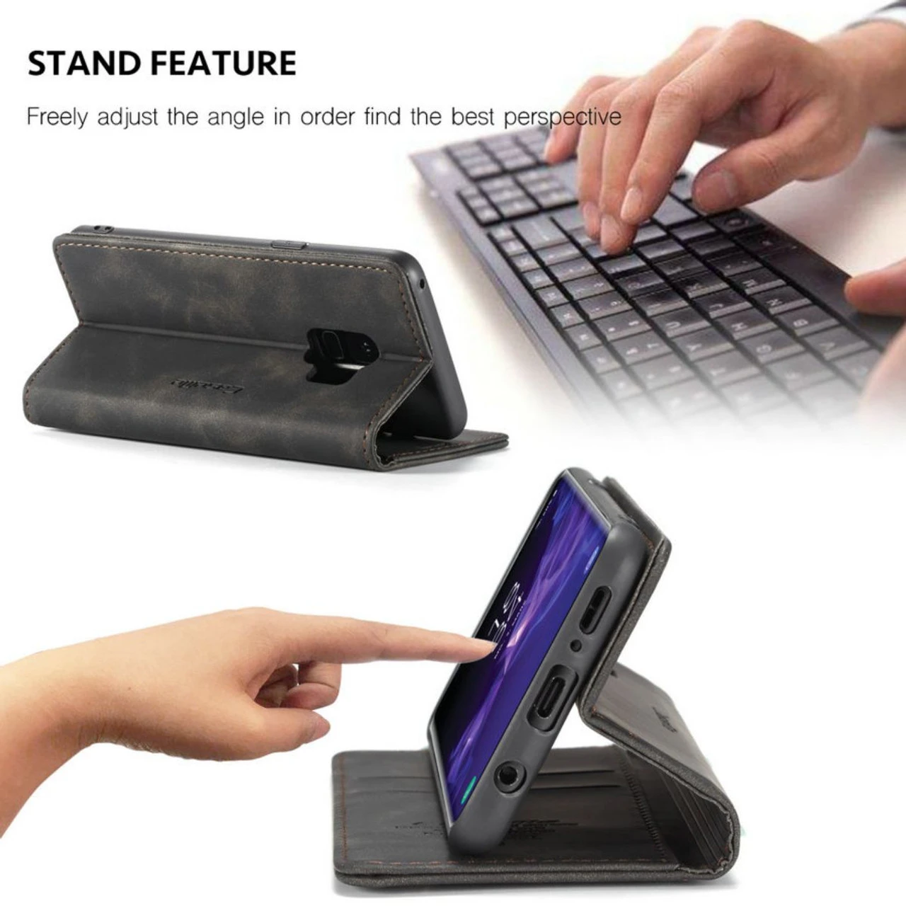 Black CaseMe Slim Magnetic Premium Wallet Case For Galaxy S9 4 Black CaseMe Slim Magnetic Premium Wallet Case For Galaxy S9 - Image 4