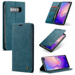 Luxury Blue CaseMe Slim Magnetic Compact Wallet Case For Galaxy S9