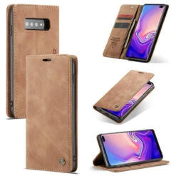 Vintage Brown Galaxy S9 CaseMe Slim Magnetic Compact Wallet Case