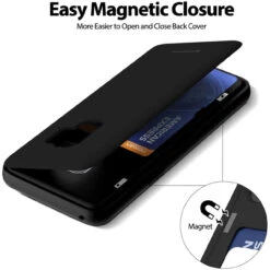 Black Galaxy S9 Mercury Slim Magnetic Door Credit Card Case -Cheap NewCase Store galaxy s9 goospery magnetic door case black 4 96189.1667281031