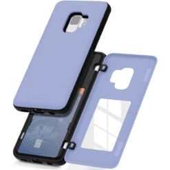 Lilac Mercury Magnetic Door Bumper Card Holder Case For Galaxy S9