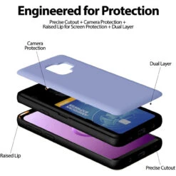 Lilac Mercury Magnetic Door Bumper Card Holder Case For Galaxy S9 -Cheap NewCase Store galaxy s9 goospery magnetic door case lilac 4 13875.1675299559