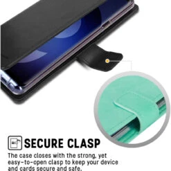 Black Galaxy S9 Mercury Bluemoon Premium Wallet Stand Case Cover -Cheap NewCase Store galaxy s9 mercury bluemoon wallet black 3 41721.1696300661