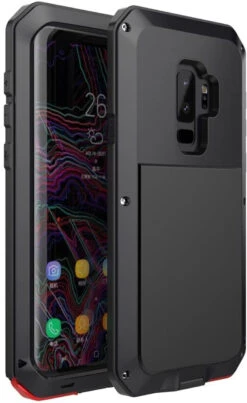 Black Metal Heavy Duty Shockproof Case For Samsung Galaxy S9 + Plus