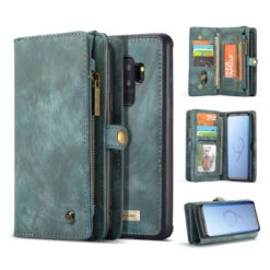Blue Galaxy S9 Plus Multi-Functional Wallet Detachable Magnetic Case