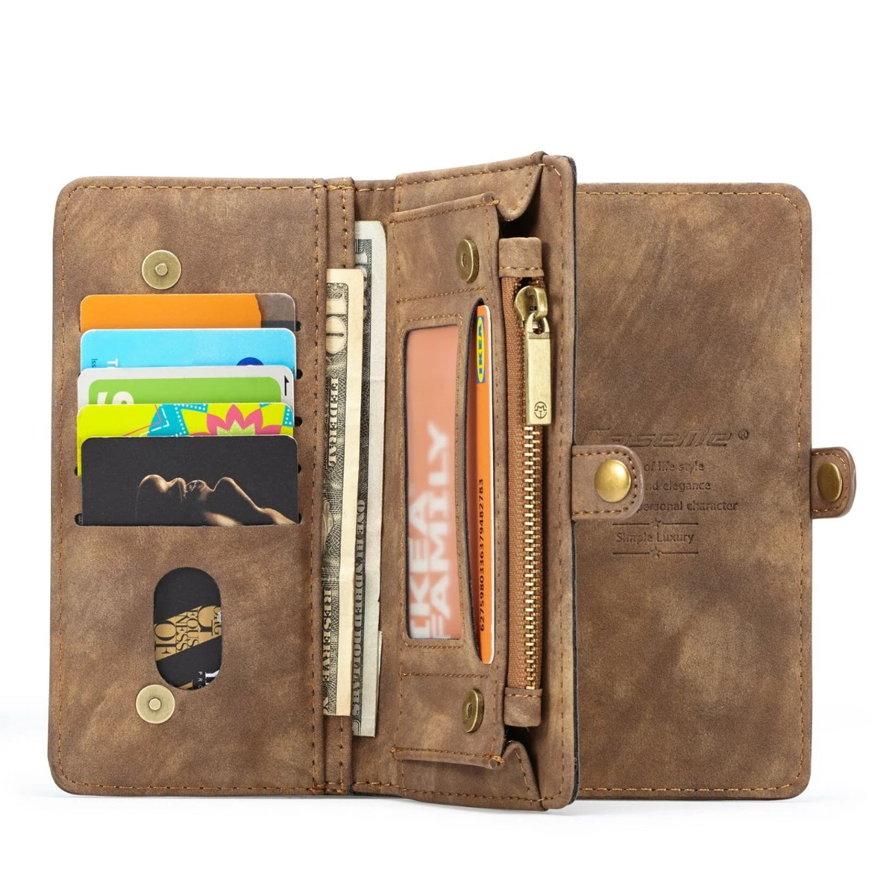 Brown Galaxy S9 Plus CaseMe 11 Card Slot Wallet Magnetic Case 4 Brown Galaxy S9 Plus CaseMe 11 Card Slot Wallet Magnetic Case - Image 4